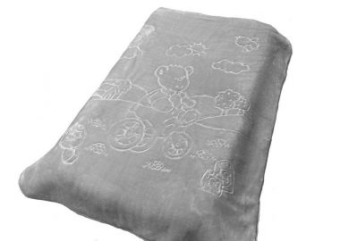 Κουβέρτα Κούνιας Βελουτέ Polyester 110x140εκ. Bicycle Bear 18 Light Grey DimCol - DimCol - 