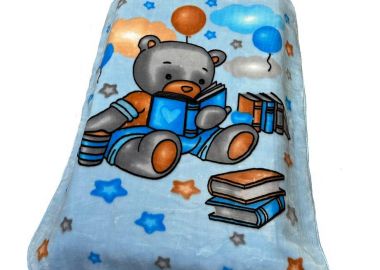 Κουβέρτα Κούνιας Βελουτέ Polyester 110x140εκ. Studying Bear 36 Blue DimCol - DimCol - 