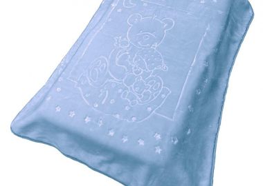 Κουβέρτα Κούνιας Βελουτέ Polyester 110x140εκ. Sweet Bear 11 Blue DimCol - DimCol - 