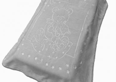 Κουβέρτα Κούνιας Βελουτέ Polyester 110x140εκ. Sweet Bear 13 Light Grey DimCol - DimCol - 