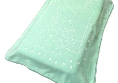 Κουβέρτα Κούνιας Βελουτέ Polyester 110x140εκ. Sweet Bear 15 Mint DimCol - DimCol - 