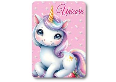 Κουβέρτα Κούνιας Fleece 100x140εκ. Unicorn 56 Pink Digital Print DimCol - DimCol - 