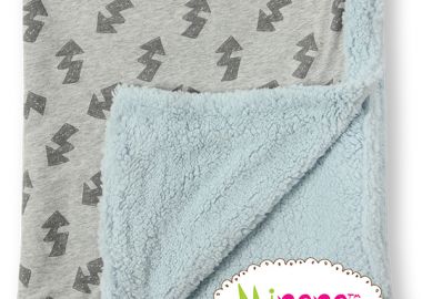 Κουβέρτα Λίκνου-Αγκαλιάς 75x100εκ. Fleece Luxurious Γκρι Με Κεραυνούς Minene 18204066310OS - Minene - 