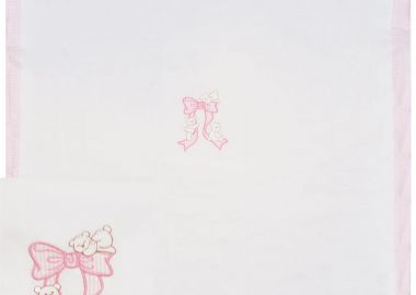 Κουβέρτα με ροζ λεπτομέρειες - Λευκό 14-216407-0 - energiers - 