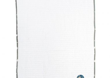 Κουβέρτα Πικέ Λίκνου 80x110εκ. Με Κέντημα Cloudy Bear 176 White-Grey DimCol - DimCol - 