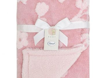 Κουβέρτα Sherpa Jacquard bebe 460 gsm Flower 09 75X100 Coral 100% Polyester - Dimcol - 