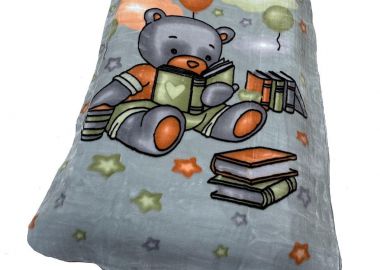 ΚΟΥΒΕΡΤΑ ΒΕΛΟΥΤΕ ΠΟΛΥΤΕΛΕΙΑΣ bebe Studying Bear 38 110X140 Light Grey 100% Polyester - Dimcol - 