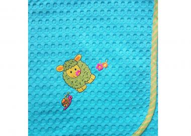 ΚΟΥΒΕΡΤΑ ΠΙΚΕ bebe Προβατάκι 130 80Χ110 ΤΥΡΚΟΥΑΖ Cotton 100% - Dimcol - 