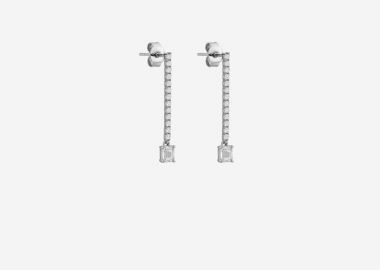 Κρεμαστά σκουλαρίκια από ασήμι 925 με λευκά ζιργκόν -  - 