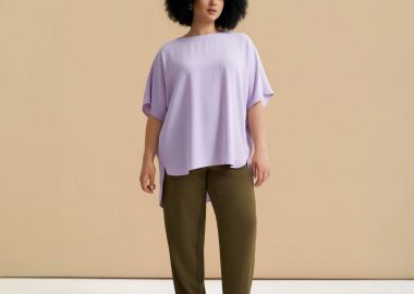Κρεπ μπλούζα με ασύμμετρη πλάτη - MAT FASHION - 