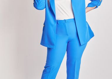 Κρεπ παντελόνι κοστουμιού με τσάκιση -  - 