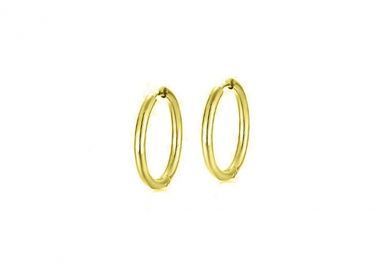 Κρίκοι σκουλαρίκια από ανοξείδωτο ατσάλι σε χρυσή απόχρωση -  - 