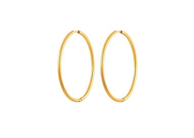 Κρίκοι σκουλαρίκια από ανοξείδωτο ατσάλι σε χρυσή απόχρωση -  - 