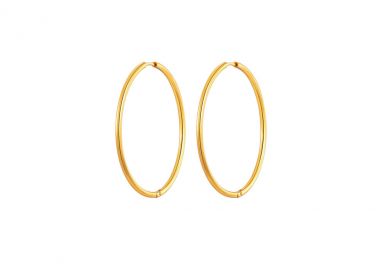 Κρίκοι σκουλαρίκια από ανοξείδωτο ατσάλι σε χρυσή απόχρωση -  - 