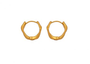 Κρίκοι σκουλαρίκια από ανοξείδωτο ατσάλι σε χρυσή απόχρωση -  - 