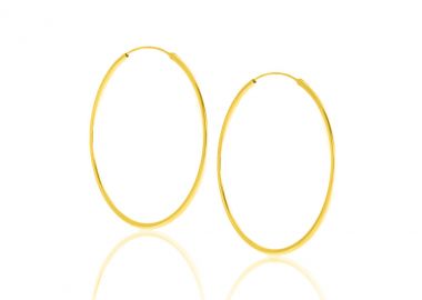 Κρίκοι σκουλαρίκια από ασήμι 925, επιχρυσωμένοι -  - 