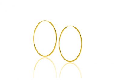 Κρίκοι σκουλαρίκια από ασήμι 925, επιχρυσωμένοι -  - 