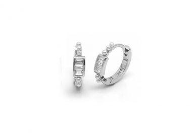 Κρίκοι σκουλαρίκια από ασήμι 925 με πέρλες και λευκά ζιργκόν -  - 