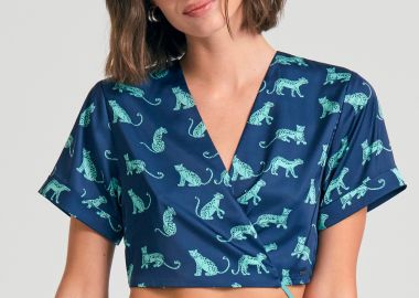 Κρουαζέ cropped τοπ με cut out λεπτομέρειες - FUNKY BUDDHA - 