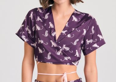 Κρουαζέ cropped τοπ με cut out λεπτομέρειες - FUNKY BUDDHA - 