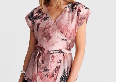 Κρουαζέ τοπ εμπριμέ με ζώνη - 5206179091077 -  - 