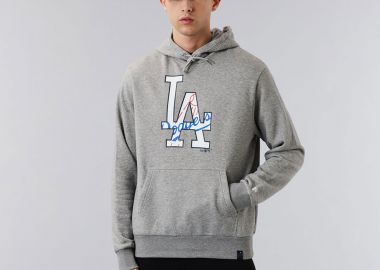 LA DODGERS MLB DOUBLE LOGO HOODIE ΓΚΡΙ - NEW ERA - 