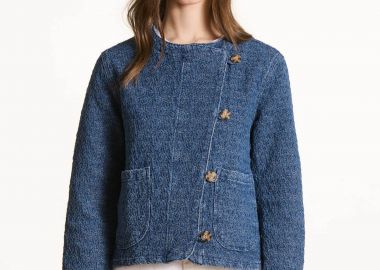 La Fée Maraboutée γυναικείο denim jacket - FL-VE-FEUILLE-R Denim Blue - LA FEE MARABOUTEE - 