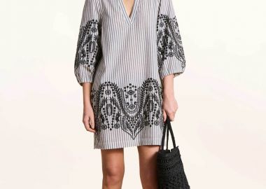 La Fée Maraboutée γυναικείο mini φόρεμα με all-over print - FL-RO-DAIA-P Μαύρο - LA FEE MARABOUTEE - 