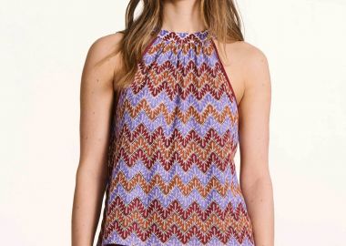 La Fée Maraboutée γυναικείο τοπ αμάνικο με all-over print - FL-TS-PLUMAX-B Μοβ - LA FEE MARABOUTEE - 