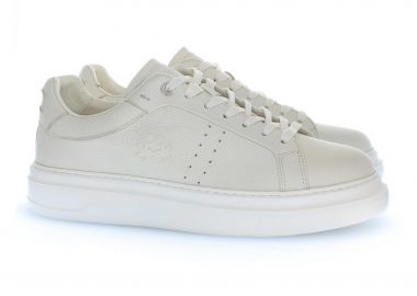 La Martina ανδρικά δερμάτινα sneakers με λογότυπο - LFM261010-1C013 Κρέμ - LA MARTINA - 
