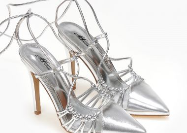 Lace up γόβες - Ασημί - Issue - 