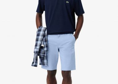 Lacoste ανδρική βερμούδα chino stretch twill Slim Fit - FH2349 Μπλε Ανοιχτό - LACOSTE - 