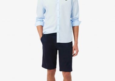 Lacoste ανδρική βερμούδα chino stretch twill Slim Fit - FH2349 Μπλε Σκούρο - LACOSTE - 