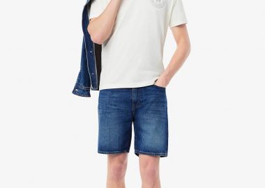 Lacoste ανδρική denim βερμούδα πεντάτσεπη Straight Fit - FH9932-00 Μπλε - LACOSTE - 