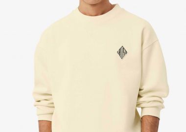 Lacoste ανδρική μπλούζα φούτερ πικέ με κεντημένο retro logo Loose Fit - SH0035-00 Κρέμ - LACOSTE - 