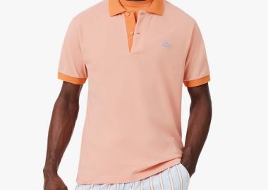 Lacoste ανδρική μπλούζα πόλο πικέ με λογότυπο και contrast trims Classic Fit - PH2017 Πορτοκαλί - LACOSTE - 