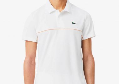 Lacoste ανδρική μπλούζα πόλο πικέ με λογότυπο Regular Fit - DH0260 Λευκό - LACOSTE - 