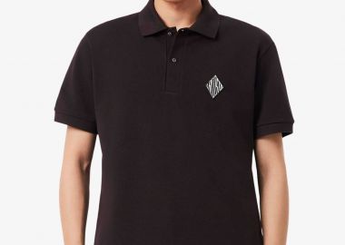 Lacoste ανδρική μπλούζα πόλο πικέ με retro logo patch Classic Fit - PH0034-00 Καφέ Σκούρο - LACOSTE - 