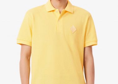 Lacoste ανδρική μπλούζα πόλο πικέ με retro logo patch Classic Fit - PH0034-00 Κίτρινο Ανοιχτό - LACOSTE - 