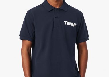 Lacoste ανδρική μπλούζα πόλο πικέ με tennis print Classic Fit - PH1581 Μπλε Σκούρο - LACOSTE - 