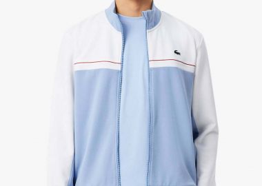 Lacoste ανδρική ζακέτα φούτερ colour-blocked με λογότυπο Regular Fit - SH0131 Μπλε Ανοιχτό - LACOSTE - 