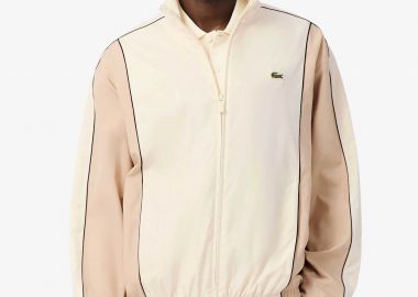 Lacoste ανδρικό αδιάβροχο jacket με διχρωμία και κεντημένο λογότυπο - BH1215 Μπεζ - LACOSTE - 