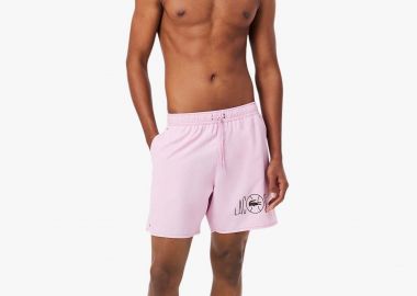 Lacoste ανδρικό μαγιό σορτς με tennis print - MH1887 Ροζ Ανοιχτό - LACOSTE - 