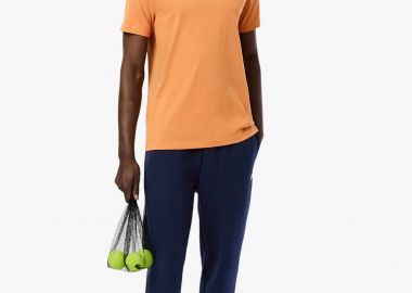 Lacoste ανδρικό παντελόνι φόρμας με contrast ρίγα και λογότυπο Regular Fit - XH0166 Μπλε Σκούρο - LACOSTE - 