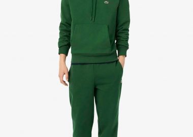 Lacoste ανδρικό παντελόνι φόρμας με κεντημένο λογότυπο Regular Fit - XH9610 Πράσινο Σκούρο - LACOSTE - 