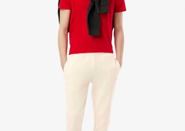 Lacoste ανδρικό παντελόνι φόρμας με κεντημένο λογότυπο Slim Fit - XH9624 Εκρού - LACOSTE - 