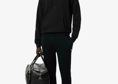 Lacoste ανδρικό παντελόνι φόρμας με κεντημένο λογότυπο Slim Fit - XH9624 Μαύρο - LACOSTE - 
