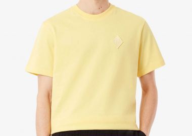 Lacoste ανδρικό T-shirt με κεντημένο retro logo Classic Fit - TH0028-00 Κίτρινο Ανοιχτό - LACOSTE - 