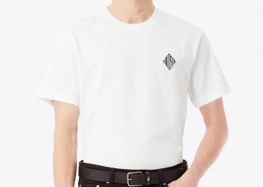 Lacoste ανδρικό T-shirt με κεντημένο retro logo Classic Fit - TH0028-00 Λευκό - LACOSTE - 