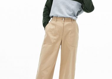Lacoste γυναικεία παντελόνα μονόχρωμη - HF4216 Μπεζ - LACOSTE - 